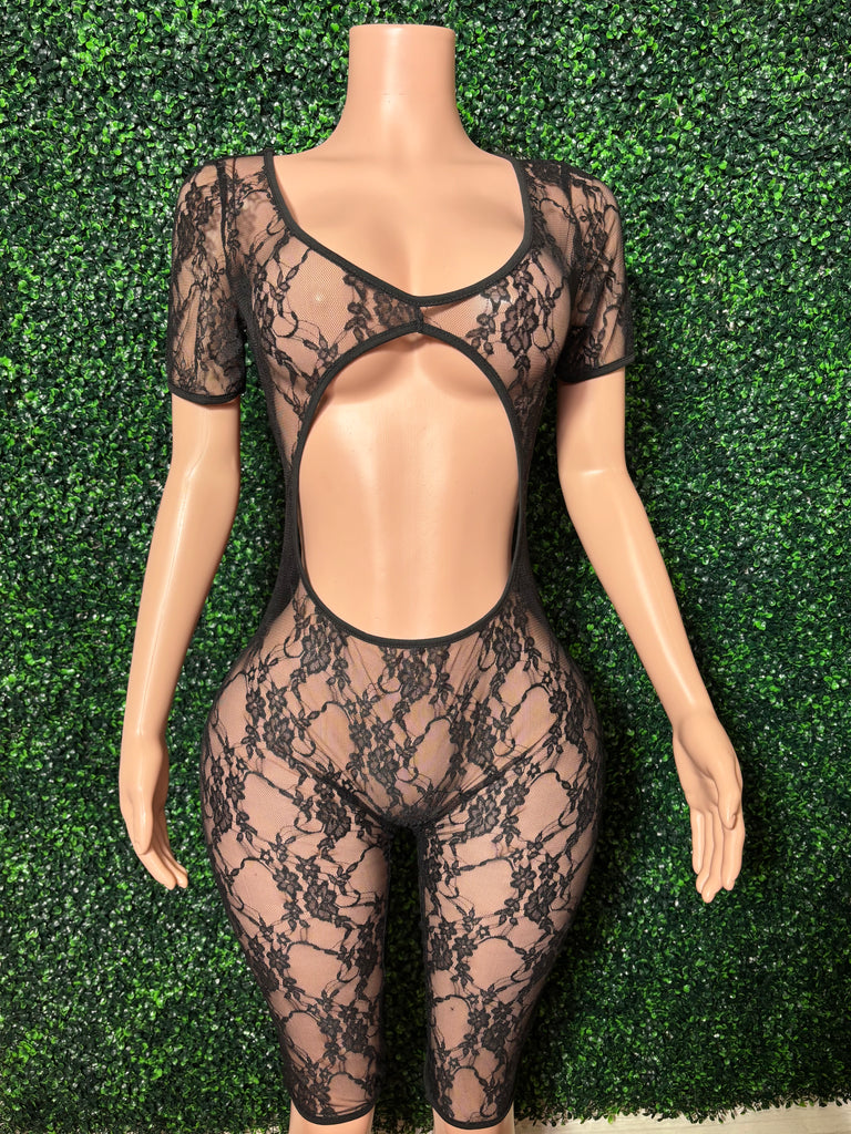 “Lace cut out” romper